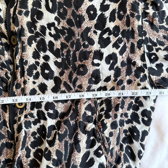 Vintage STUNT 100% Silk Leopard Print Bomber Jacket  Windbreaker Petite Medium - Picture 9 of 10